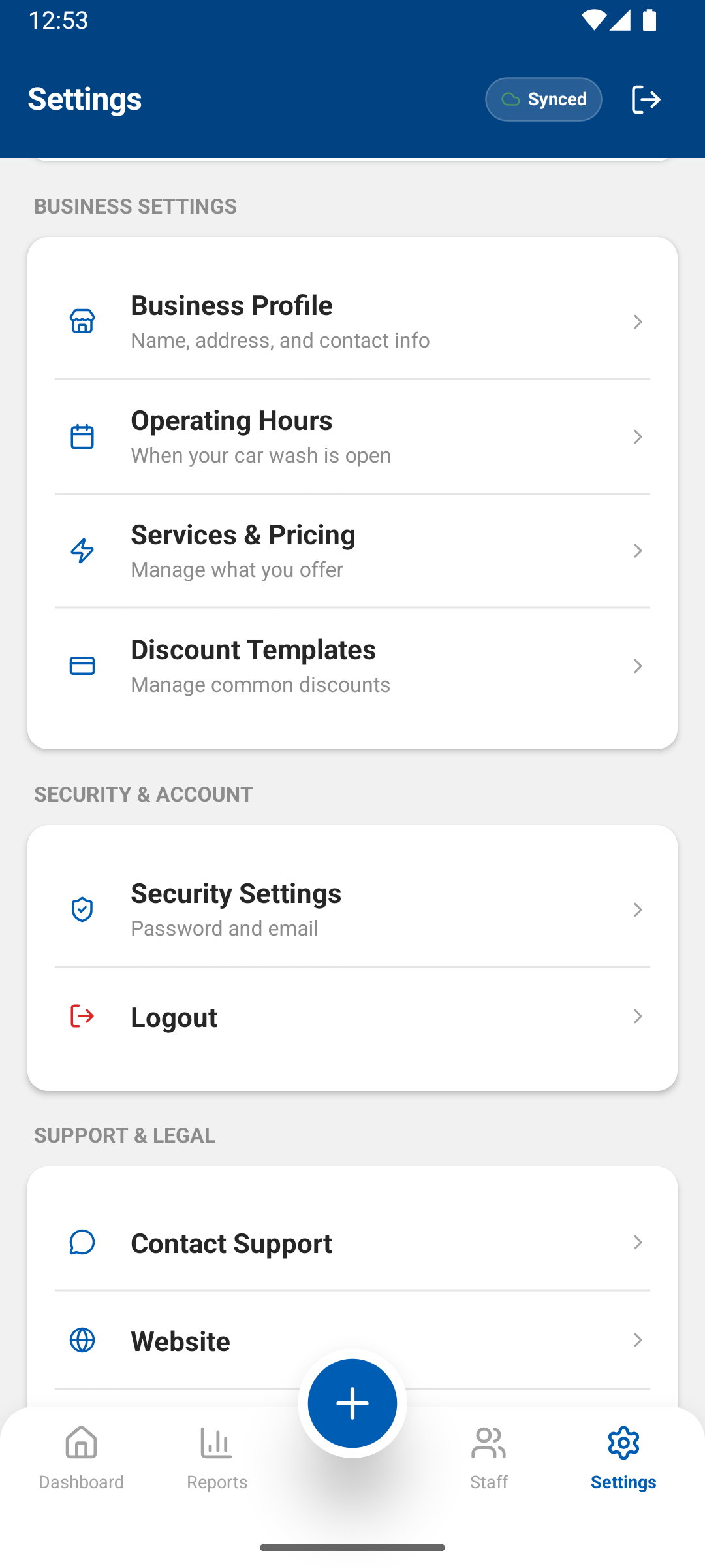 Settings Screen